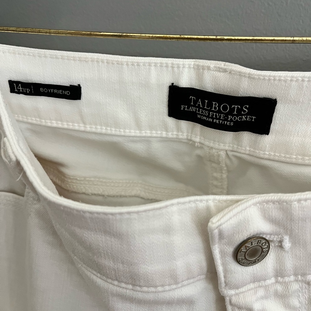 Talbots Women's Boyfriend Jeans 14P White - Picture 8 of 8
